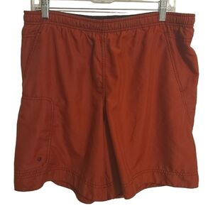 Speedo | Men's Red Athleisure Sporty Swim Trunks With Pockets (Size Small)
